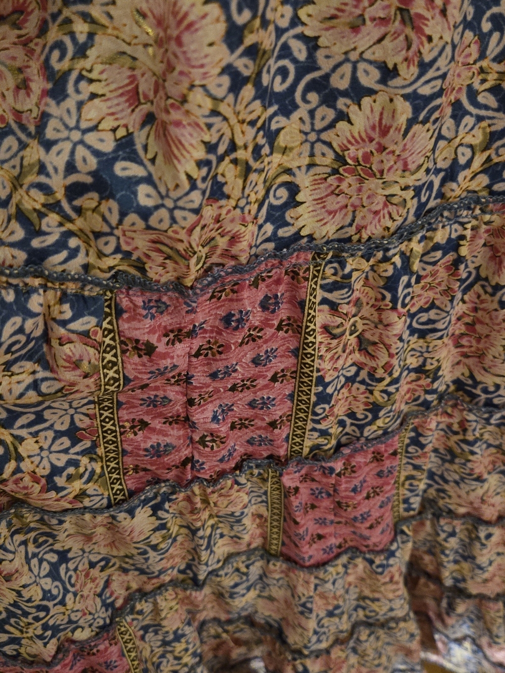 Cienna Smocked Waist Floral Tiered Silk Blend Maxi Dress - Pink Mix - Picture 5 of 8